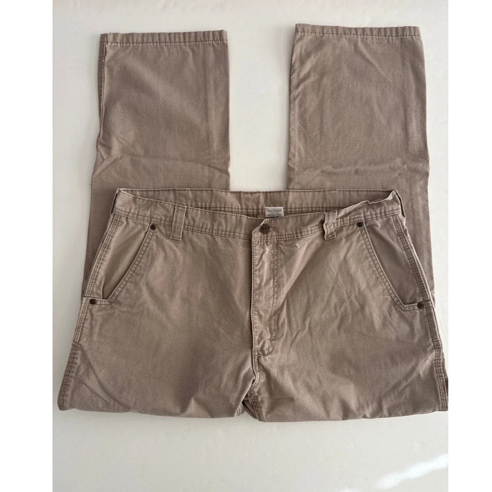Key Imperial Carpenter Pants Tan Canvas Workwear Relaxed Fit 38x32
